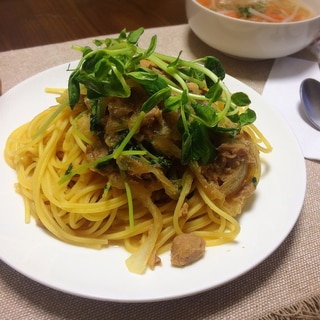 彼も絶賛！ツナのポン酢味噌だれ和風パスタ＊